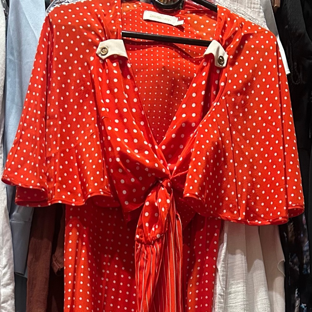 Zimmermann Red & white Polka Dot pants size 0. Wrap Top size 1 sold separately - Picture 16 of 16